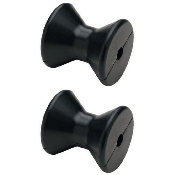 2 Pack 4 Inch Mounting Width Boat Trailer Black Molded Rubber Bow Stop Rollers