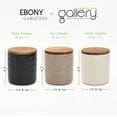 thumbnail image 6 of Tabletops Gallery 3 Piece Embossed Ebony Canister Set White, Gray and Black Canisters with Bamboo Lids, 6 of 7