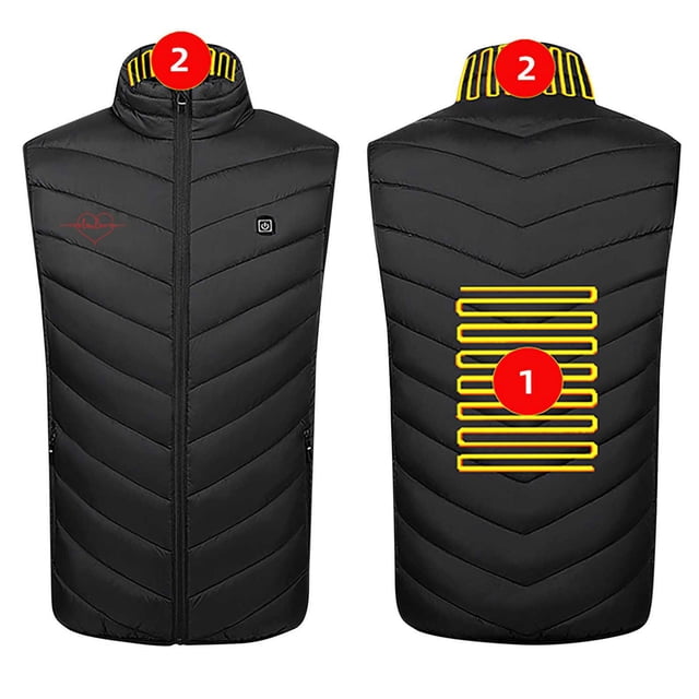 Usb Charging Block, Unisex Zipper One Control 2 Zone Heating Cotton Jacket, Heated Mens Dress Jacket