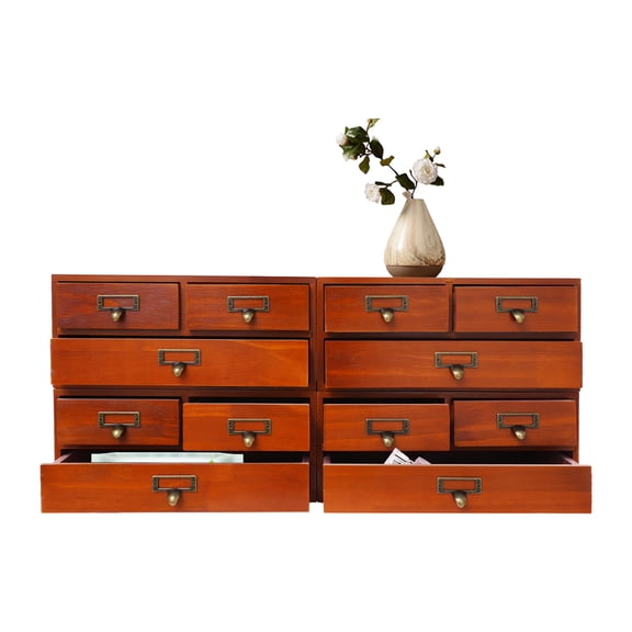 Desktop Organizer, Wooden Desktop Organizer, Wooden Storage Drawers for Tabletop