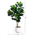 thumbnail image 2 of Nearly Natural 4ft. Artificial Lush Fiddle Leaf Tree in Decorative White Planter, 2 of 7