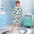 thumbnail image 5 of FORMRS Niños Bathrobe Unisex Hooded Robe Soft Plush Pajamas Sleepwear, Size 2-3T, Green Geometric Pattern, 5 of 7