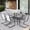 Gray, variant on Nuu Garden Outdoor 7-Piece Breathable Textilene Dining Set with Umbrella Hole, Patio All-Weather Padded, 61” x 37” Table and 6 Ergonomic C-Spring Motion Chairs, Black and Brown