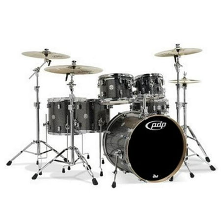 PDP Concept Maple 6-Piece Drum Shell Pack w/ 22" Bass Drum & Chrome Shell Hardware - Black Sparkle