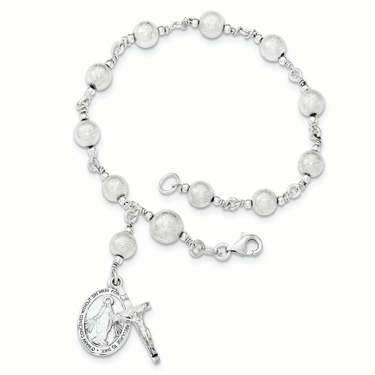 Rosary bracelet silver Clearance