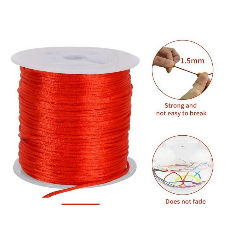 Elastic String for Bracelets, Elastic Cord Jewelry Stretchy Bracelet String  for Bracelets, Necklace Making, Beading and Sewing (1 MM, 100 Yards, Red) 