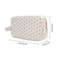 thumbnail image 2 of Unique Bargains 1 Pc Bolsa de Maquillaje Rectangular de Puntos de Moda para Viaje Grande Blanca Rosa de Poliéster, 2 of 5