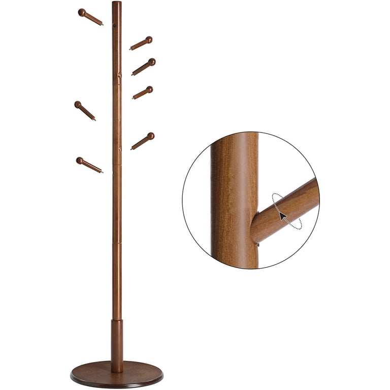 Solid Wood Freestanding Coat Rack with 8 Hooks photo 5