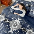thumbnail image 4 of Manfei Retro Boho Aztec Bedding Comforter Set 7pcs for Women, Chic Tribal Abstract Ombre Queen Bedding Sets, Hippie Cactus Botanical Reversible Queen Sheet Sets, Lightweight Room Decor, 4 of 7