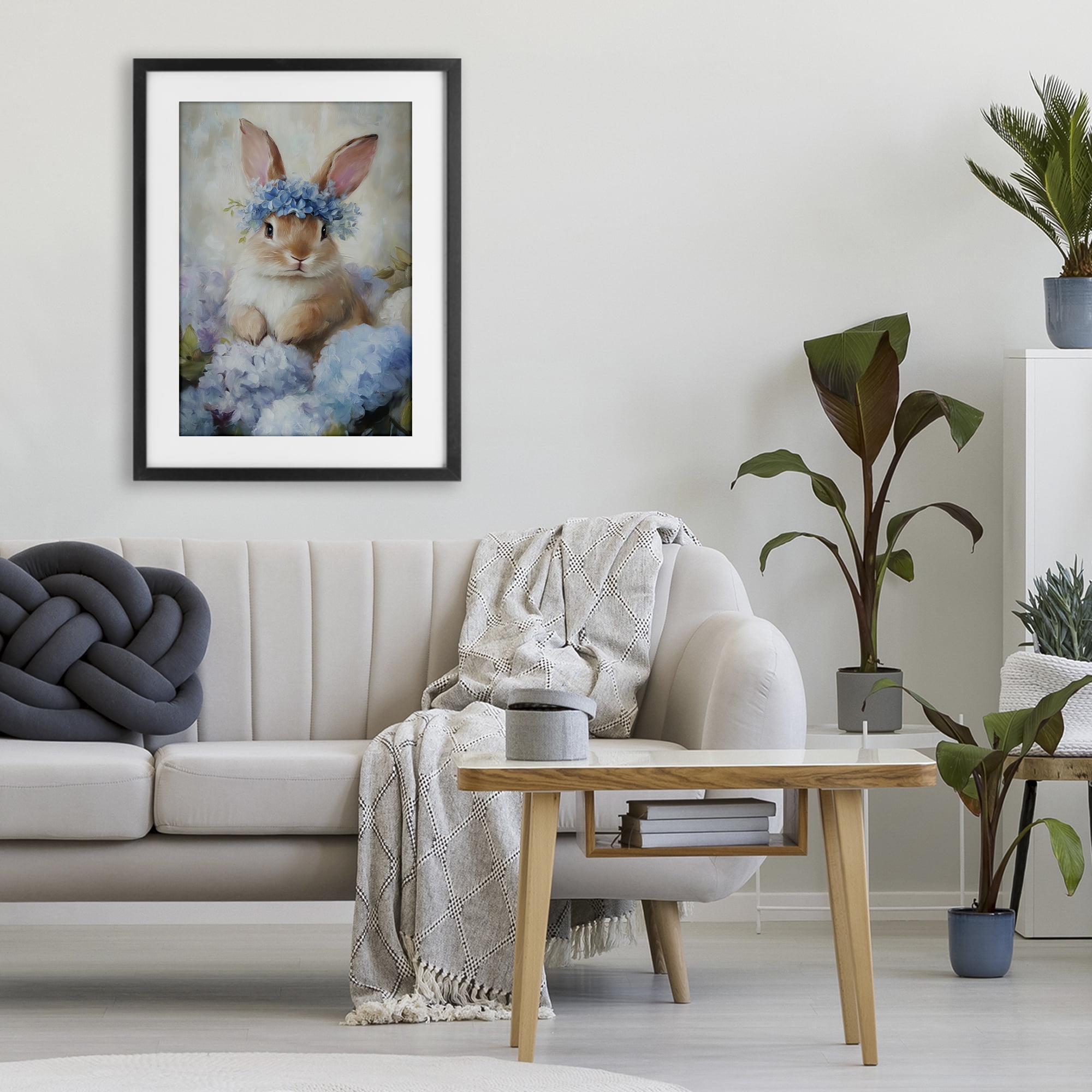 Stupell Industries Bunny In The Blossoms Black Framed Print Under Glass, design by Tina LeCour