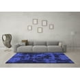 thumbnail image 3 of Ahgly Company Machine Washable Indoor Round Abstract Blue Modern Area Rugs, 8' Round, 3 of 4