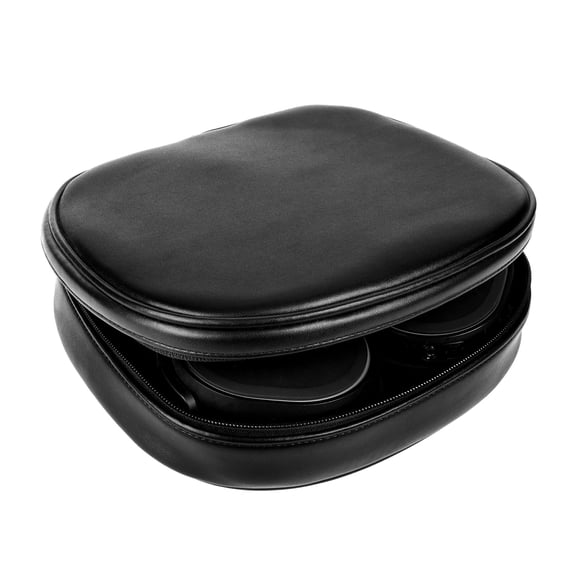 Geekria Headphones Pouch Compatible with Turtle Beach, Razer, Corsair, Logitech, Hyperx, Replacement Protective Travel Carrying Bag with Cable Storage (Black PU)