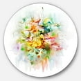 thumbnail image 2 of Designart - Yellow Watercolor Flowers' Disc Floral Metal Circle Wall Art, 2 of 4