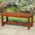 thumbnail image 2 of Highland Acacia Americana 55-inch Backless Bench with Contoured Seat, 2 of 2