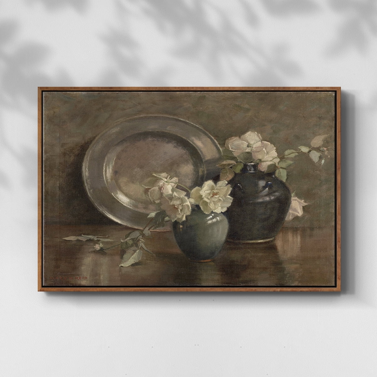 Vintage Botanical Print-XXXIV By Wexford Home Framed in Walnut Wood Gallery Wrapped Canvas 25 in. x 37 in.