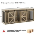 thumbnail image 2 of Blotout 87" Large Farmhouse Dog Crate TV Stand, Wooden Dog Crate Furniture with with Divider Panel/Sliding Metal Mesh Barn Door, XL-XXL Heavty Duty Dog Crates Furniture for 2 Medium or Large Dogs, 2 of 7