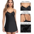 thumbnail image 2 of Uniexcosm Women's Sleepwear Satin Chemise Sexy Nightgown V Neck Lingerie Short Nightwear Babydoll, 2 of 7