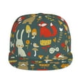 thumbnail image 2 of Gaeub Cute Animal Forest Flat Bill Snapback Hats Baseball Caps with Adjustable for Running Workouts and Outdoor Activities, 2 of 9