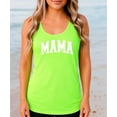 thumbnail image 2 of Distressed Mama Tank Top for Women Simple Graphic Shirt for Mom Neon Green Tank Top Small, 2 of 4