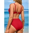 thumbnail image 6 of Sociala Women Ruched Two Piece Swimsuit Knot Twist Bikini Set V Cut Bathing Suits 2026 Swimwear, 6 of 7