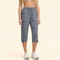 thumbnail image 2 of TAGOLD Womens Summer Capris Outdoor Sports Multi Pocket Cargo Style Casual Pants, 2 of 5