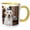 Yellow/White, variant on 3drose, , Arizona, Buckeye. Yellow Lab Celebrating the New Year., 11oz Two-tone Yellow Mug