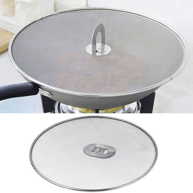 asddcavvf Accessoires d'Écran d'Huile pour Friteuse à Air Chaud Couvercle Général Couvercle de Poêle en Acier Inoxydable Plateau de Friteuse pour Four en Acier Inoxydable
