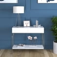 thumbnail image 3 of Evelyn&Zoe Gio 26.13" Tall Table Lamp with Fabric Shade in Brushed Nickel/White, 3 of 7