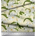thumbnail image 3 of Soimoi Poly Georgette Fabric Leaves & Lily Floral Printed Craft Fabric by The Yard 42 Inch Wide, 3 of 3