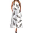 thumbnail image 1 of Vestido de mujer sin mangas con cuello redondo y bolsillo floral vintage grande OAVQHLG3B Store  lin121212, 1 of 5