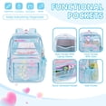 thumbnail image 3 of Mochila transparente MOONBABY Lovely para niñas en edad escolar azul, 3 of 9