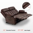 thumbnail image 6 of MCombo Electric Power Loveseat Recliner w/ Massage for Living Room Dark Brown Faux Leather 6075, 6 of 7