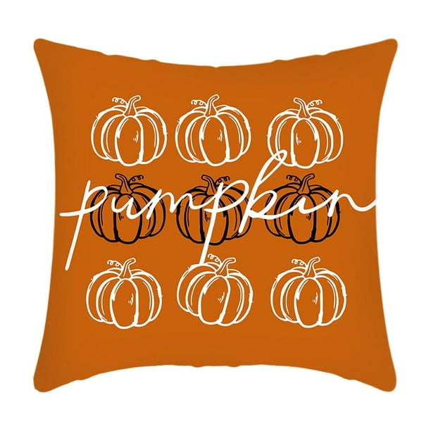 Funda de cojín para sofá de Acción de Gracias, funda de cojín de calabaza, funda de cojín de calabaza naranja y blanca de otoño, regalo festivo, adecuada para sala de estar, dormitorio, oficina