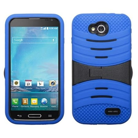Insten Black/Blue Hybrid Rugged Stand Shockproof Hard Protective Case For LG Optimus L90 D415