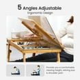 thumbnail image 5 of Height Adjustable Bamboo Lap Laptop Desk Foldable with 5 Angles Tilting Top and Storage Net, 5 of 7