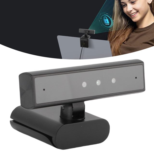 Unlock Face Recognition Webcam Support for Wins 10 11 5MP 2560x1440P 85 Degree View Face Unlock Computer Camera with Mic