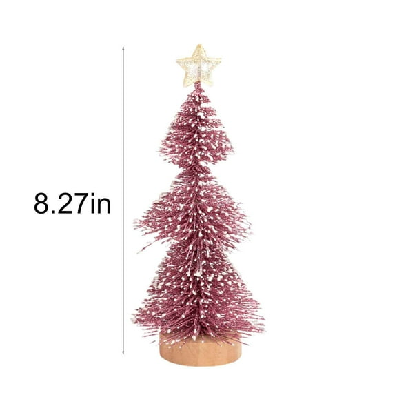 Iumwxz Tabletop Christmas Trees Christmas Decorations Realistic Snow Small Christmas Trees with Wooden Base Xmas Decorations Indoor Artificial Christmas Tree
