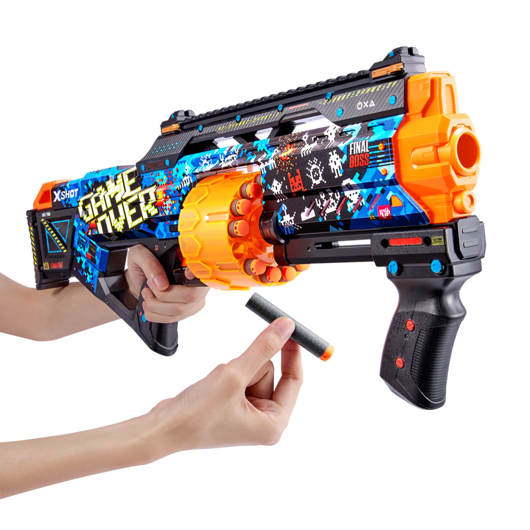 XSHOT Skins Last Stand Dart Blaster, 14-Dart Auto-Rotating Barrel