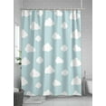 thumbnail image 5 of White Clouds Pattern Shower Curtain, Sky Blue Bathroom Decor Curtains Set with Hooks, Waterproof Fabric Home Accessories， Stall 36 X 72 Inch, 5 of 6
