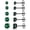 green, variant on Black Gold Stud Earrings Sets for Women 5 Pairs 18K Black Gold Plated hypoallergenic earrings 3/4/5/6/7MM Rainbow Cubic Zirconia Holiday Earrings