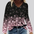 thumbnail image 2 of Hauts à Manches Longues pour Femmes Mode Décontractée Col en V Confortable Haut Imprimé T-Shirt Blouse Hauts Col en V pour Femmes Hauts Décontractés Mode pour Femmes Hauts à Manches Longues, 2 of 4