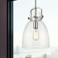 thumbnail image 4 of Innovations Lighting  Newton Bell - 1 Light 10" Stem Hung Pendant Clear/Polished Nickel, 4 of 5