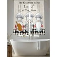 thumbnail image 4 of The Chef Sheer Curtains 72 inches Long 2 Panels Set Gnome Kitchen Linen Black Buffalo Plaid Tiers Sheers Rod Pocket Small Window Short Curtains for Kitchen Cafe, Each 52" W x 72" L, 4 of 7