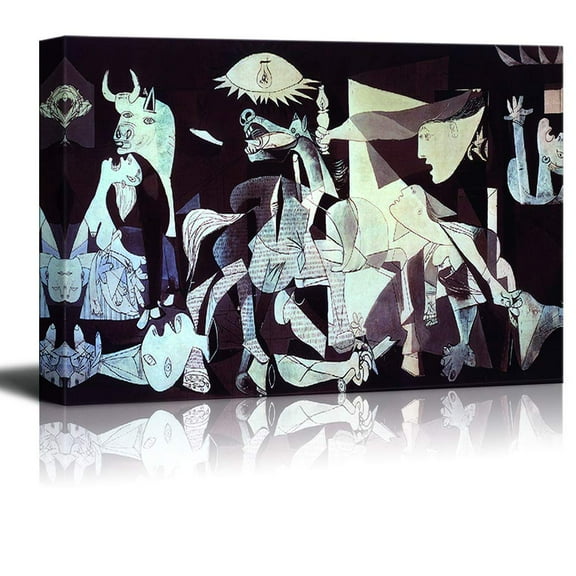 wall26 - Canvas Wall Art - Guernica by Picasso - Modern Home Art Stretched and Framed Ready to Hang - 24x36 inches