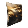 thumbnail image 2 of Xecao Luxurious Gold Flow Print Soft Velvet Decorative Throw Pillow Covers, Square Cushion Cases for Bed, Sofa, Living Room, Car, and Indoor Outdoor Use-20"x20", 2 of 8