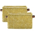 thumbnail image 2 of FREEAMG Golden Glitter Texture Storage Basket 1 Pack, Collapsible Organizer Large Toys Clothes Storage Bin with Handle for Home, Office, Shelves, Closet, 2 of 7