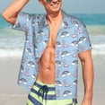 thumbnail image 5 of Picia Rainbow Dinosaur Gentle Cotton Regular Fit Short Sleeve Casual Hawaiian Shirt for Men-Medium, 5 of 9