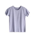 thumbnail image 4 of WhouRiu Girls Solid Color Basic Tees Kids Short Sleeve Crew Neck Tshirt Comfortable Cute Casual Summer T Shirts,9-10 Years, 4 of 5