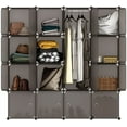 thumbnail image 3 of 16-Cube Closet Organizer, Plastic Modular Cube Storage Shelves Rack, Closet Storage Shelves with Doors, Modular Clothing/Toys/Book Organizer Containers, Stackable Storage & Organization Cabinet, A1699, 3 of 3