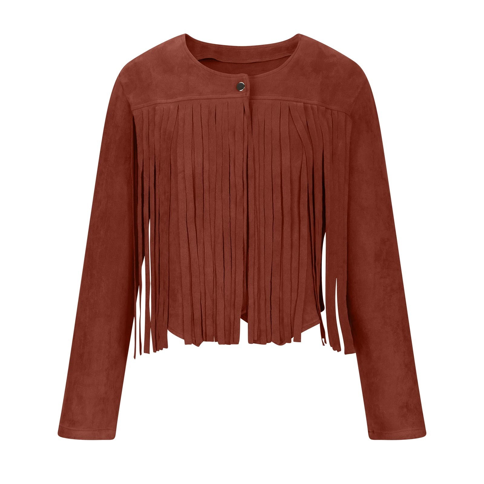 【INCHANT ME】Brocial Minimal Suede Short Blouson RbCulf Cropped Fringes Suede Jackets for Ladies Short
